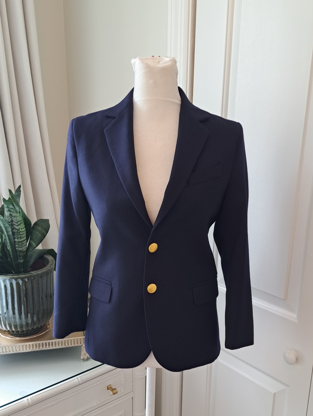 Lands' End Boys Youth Preppy/Uniform/Formal Navy Wool Blend Blazer Jacket (8)